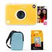 KODAK Printomatic+ 10MP Instantcamera Startpakket (Blauw) met Draagtas, RGB-LED-indicator en ZINK 20-stuks Kleefpapier – Geel