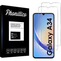 Phonillico® Gehard Glas voor Samsung Galaxy A34 5G [Pack 2] Glasfolie Screenprotector