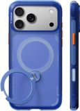 TORRAS Hoesje Geschikt voor Apple iPhone 18 Pro Max - Ostand Q3 Air Spin - Compatibel met MagSafe / Qi2 - Back Cover met Magneet - 360° Draaibare Ring Standaard - Blauw