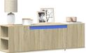 Maison Exclusive - meuble TV mural avec éclairage LED chêne Sonoma 135x31x39,5 cm