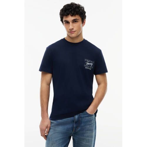 Tommy Jeans regular fit T-shirt met backprint - donkerblauw