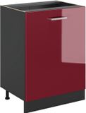 Vicco Keukenonderkast R-Line, Rode hoogglans/Antraciet, 60 cm met 1 deur zonder werkblad