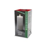 Konstsmide LED echte wax kaars, wit, met 3D vlam en kristallen, met 4h en 8h timer, 1 flikkerende warm witte diode, werkt op batterijen, binnen, 2 x C 1.5V (excl.) - 1839-100