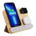 Liquno Nissi Green Line : chargeur à induction en bambou et horloge, 15W