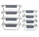 Sans marque Boîtes de repas en verre - Avec couvercle - 8 pièces - Multi - Plastique - Sans BPA - Rectangulaire - Couvercle verrouillable - Hermétique - Empilable - Lave-vaisselle - Adapté au micro-ondes - Adapté au congélateur - Adapté au four - 1 L