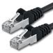 1aTTack CAT5e 2x RJ45-connectoren, folie-afgeschermde FTP-netwerkpatchkabel, 30 m, zwart