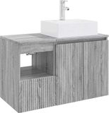vidaXL Badkamermeubel Set 2 st Grijs Sonoma Bewerkt hout