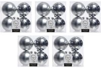Decoris Kerstballen - 20x st - zilver - 10 cm - kunststof