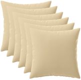 vidaXL - Kussensloop - 6 stuks - HEERLEN - Beige - 40 x 40 cm - Polyester