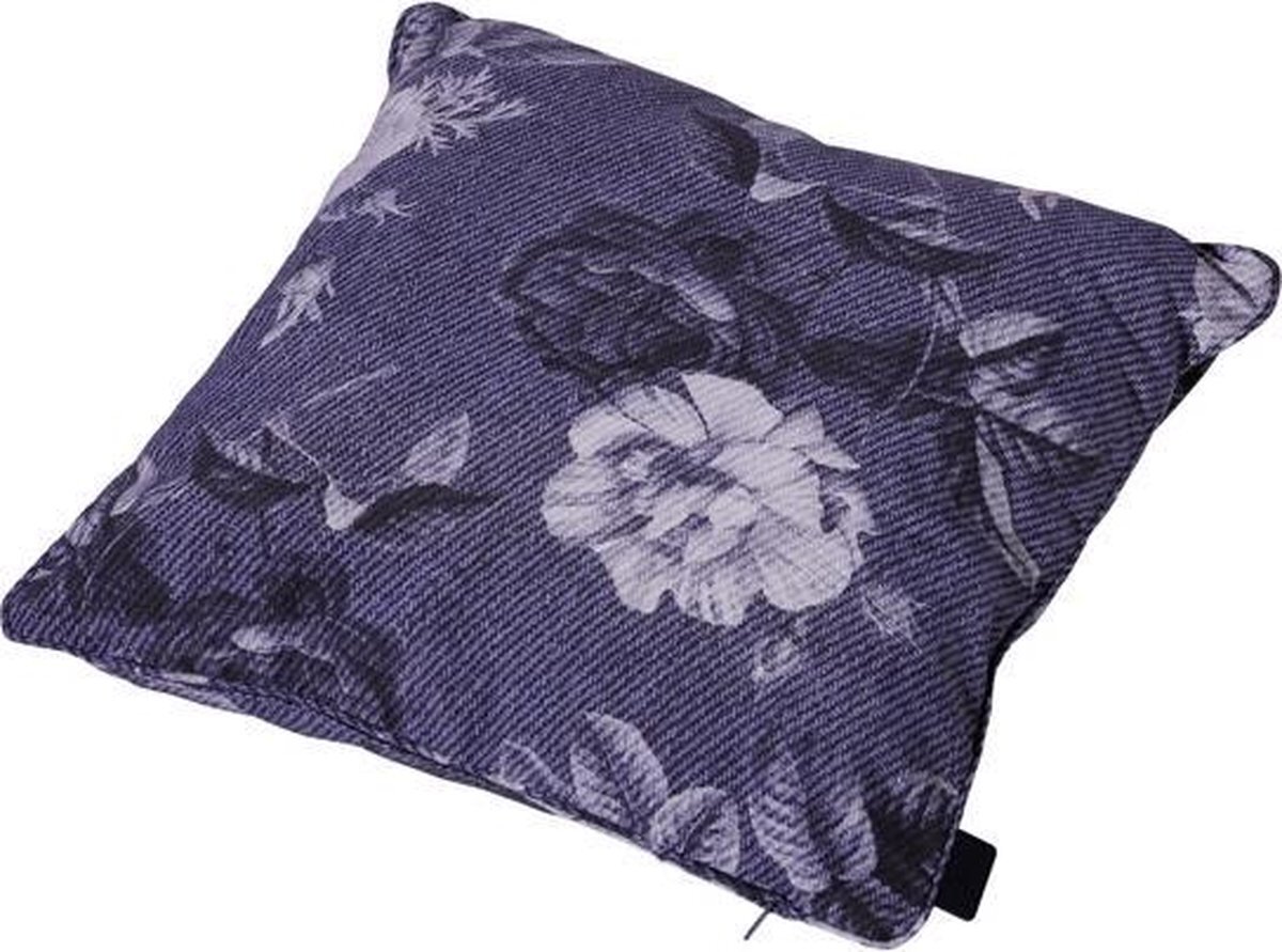 Madison sierkussen 50x50 cm Denim flower blue