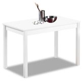 Table à manger, blanc, 90 x 50 cm, aluminium, design minimaliste