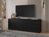 MODOK Meuble tv-hifi 3 portes 3 tiroirs noir