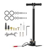VEVOR PCP-handpomp, 4-traps, hogedrukpomp tot 40 MPa, staande pomp met olie-waterfilter, manometer en roestvrijstalen behuizing, voor luchtgeweren, paintball, bandenvullen en opblaasbare boten, zwart