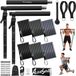 Merkloos Pilatesstang-set met 6 latexweerstandsbanden, 3-delig en draagbaar voor thuistraining