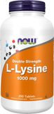 Now Foods L-Lysine 1000mg (250 comprimés) sans arôme