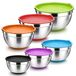 Solidchoice - Set de 6 bols mélangeurs en acier inoxydable avec couvercle et fond antidérapant