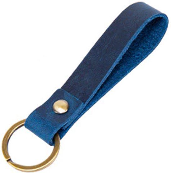 LGT JWLS Lookinggoodtoday Sleutelhanger Lus Leer Blauw met Sleutelring