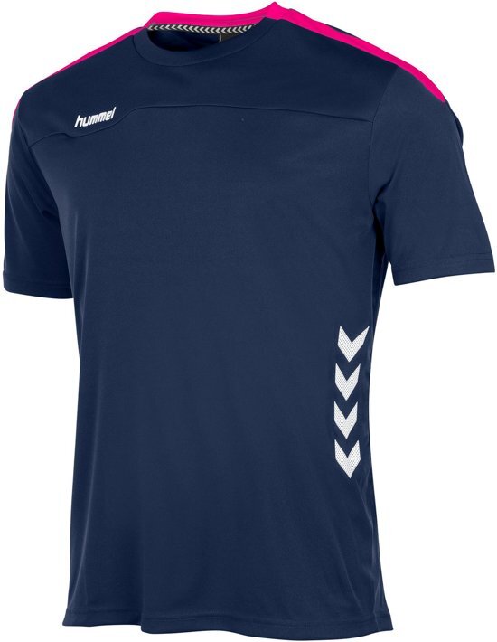 Hummel Valencia T-Shirt Sportshirt Heren - Navy-Magenta