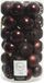 Decoris Kerstballen - 37 stuk - kunststof - mahonie bruin - 6 cm