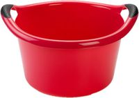 PLASTICFORTE Afwasbak - Set van 2x stuks - 15L - rood - 42 x 40 x 25 cm - met handvatten