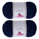 Utopia Crafts Cuddle Super Chunky Chenille Soft Yarn for Knitting and Crochet 2x 100g (Navy Blue)