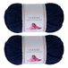 Utopia Crafts Cuddle Super Chunky Chenille Soft Yarn for Knitting and Crochet 2x 100g (Navy Blue)