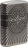 Zippo Armor Case Celtic Cross Antique Silver Lighter