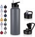 Ibenzoa® Bouteille d'eau en acier inoxydable – 1,2 litre avec paille et double isolation