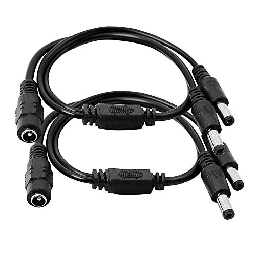 GINTOOYUN 2 STUKS 5.5x2.1mm 1 vrouw naar 2 mannelijke splitter 2-weg DC-voedingskabel, voor CCTV-bewakingscamera's, bewakingsrouters, DVR en meer