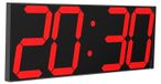 Horloge mural LED, 18 pouces, avec fonction de compte à rebours, 8 niveaux de luminosité, rouge