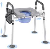 VEVOR Nachtkastje Commode Stoel Toiletverhoger 227kg Hoogte Verstelbaar 3-In-1