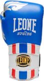 Leone1947 Thai Style Leer Kunstmatige Bokshandschoenen Blauw 14 oz