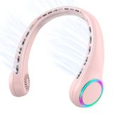 ITSHINY Mini-halsventilator, draagbaar, zonder vleugels, USB-oplaadbaar, 4000 mAh batterij, stil, krachtig, met 3 snelheden en ledlampen, voor kantoor, reizen