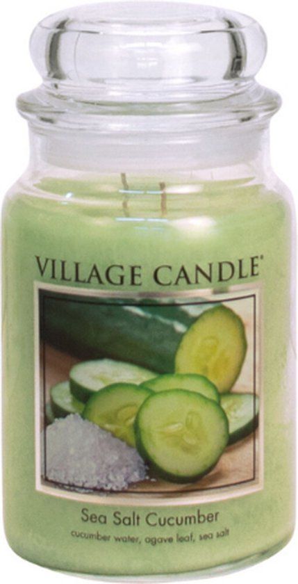 Village Candle Large Jar Sea Salt Cucumber - Green