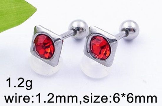 Aramat Jewels Helixpiercing / tragus piercing steentje vierkant 8720157059813
