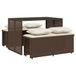 vidaXL 3-delige Tuinset met Kussens, Poly Rattan, Bruin