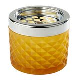 APS Windasbak, asbak van verchroomd metaal, mat glas, met bajonetsluiting, Ø 9,5 cm, hoogte 8 cm, geel