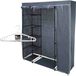 Storage solutions Koopman International Mobiele kledingkast - incl 10x kledinghangers - opvouwbaar - grijs - 167 x 141 cm