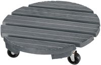 Dörner + Helmer Plantenroller Mammut, rond, 38 cm diameter, 100 kg draagkracht, antislip, voor buiten, grijs