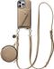 AVY Étui en cuir pour Apple iPhone 16 Pro Max | Avec cordon, portefeuille et pochette | Compatible MagSafe | Étui en cuir avec cordon de 130 cm | Cuir long | Beige
