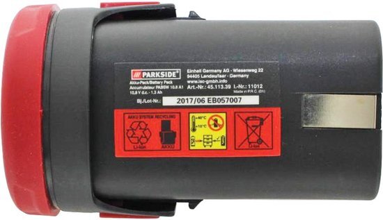 Batterij geschikt voor de Parkside 4511339, IAN38174 batterij 10,8 volt, PABSW 10.8 A1, vergeet niet alle foto&#39;s exact met uw batterij te vergelijken!