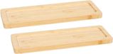 5Five Serveerplankje voor hapjes/fingerfood - 2x - 30 x 11 cm - bamboe hout - borrelplank - tapasplank