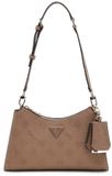 GUESS Cresidia II Top Zip Shoulder Bag Dark Taupe Logo