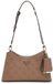 GUESS Cresidia II Sac bandoulière zippé sur le dessus Taupe Foncé Logo