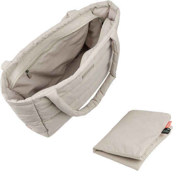 Done By Deer Quilted Changing Tote Bag Sand Beige