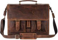 GREENBURRY Aktetas Laptoptas Vintage Business Bag Leer Bruin 38x29x11 cm
