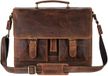 GREENBURRY Aktetas Laptoptas Vintage Business Bag Leer Bruin 38x29x11 cm