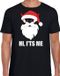 Bellatio Decorations Devil Santa Kerstshirt / Kerst t-shirt hi its me zwart voor heren - Kerstkleding / Christmas outfit S