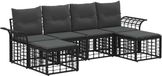 vidaXL - Canapé d'angle - 6 places - Polyester - Noir et gris foncé