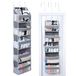 OTraki Kast Organizer hangend 140 x 39 x 17 cm, hangende organizer 5 planken helder venster hangende opslag met 10 mesh zijvakken, hangende organizer badkamer met metalen haken voor badkamer